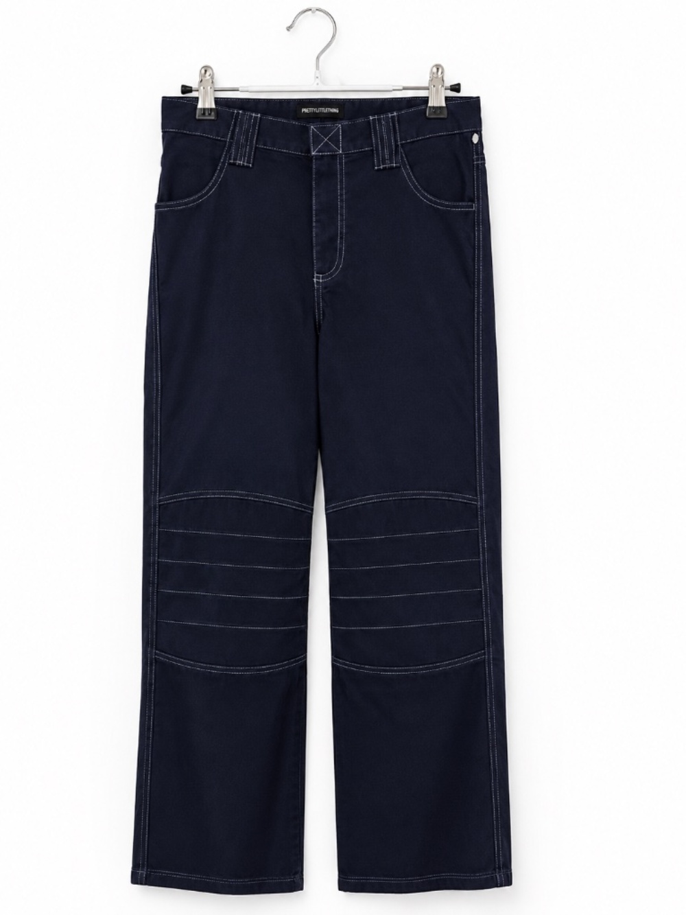 Silence + Noise Wide Leg Navy Pants Size 8 Contrast Stitch